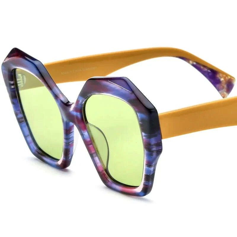 Accessories Two-Tone UV Protection Sunglasses Acetate Light Green | KIMLUD
