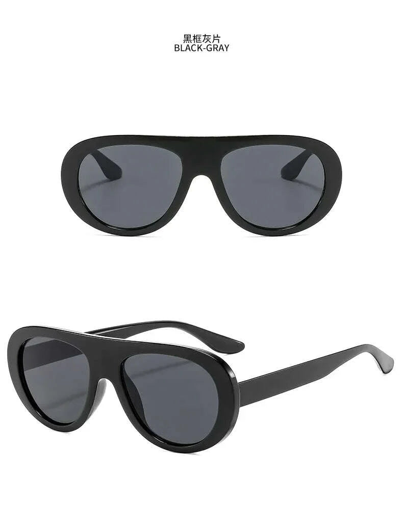 Acetate Sunglasses Oversized Hip Hop - Black | KIMLUD
