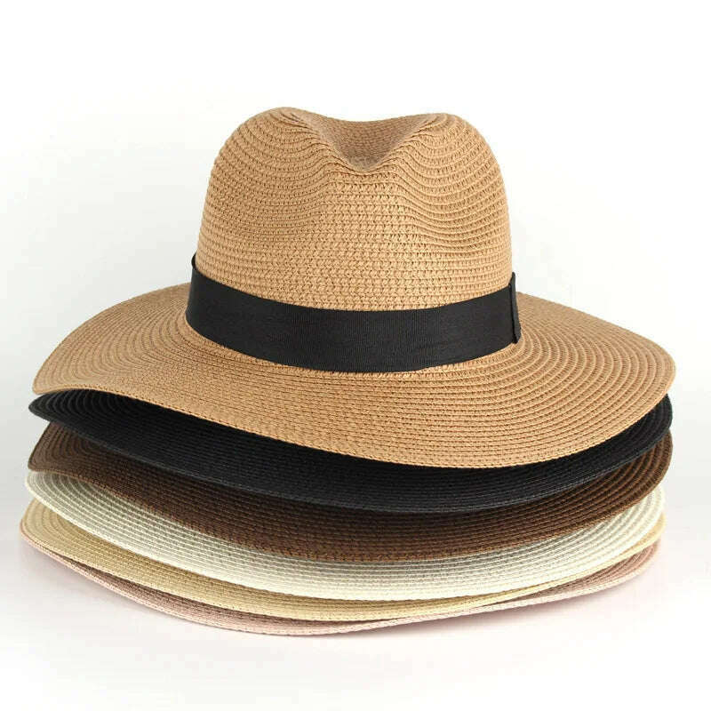 Adjustable Classic Panama Hat-Handmade In Ecuador Sun Hats for Women Man Beach Straw Hat for Men UV Protection Cap - KIMLUD