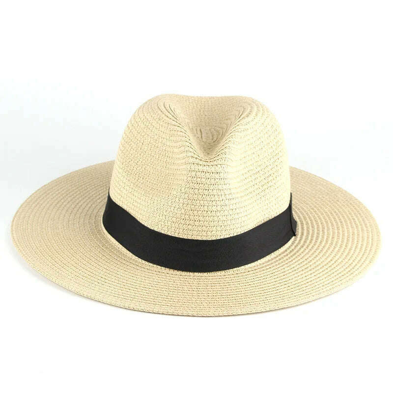 Adjustable Classic Panama Hat-Handmade In Ecuador Sun Hats for Women Man Beach Straw Hat for Men UV Protection Cap - KIMLUD