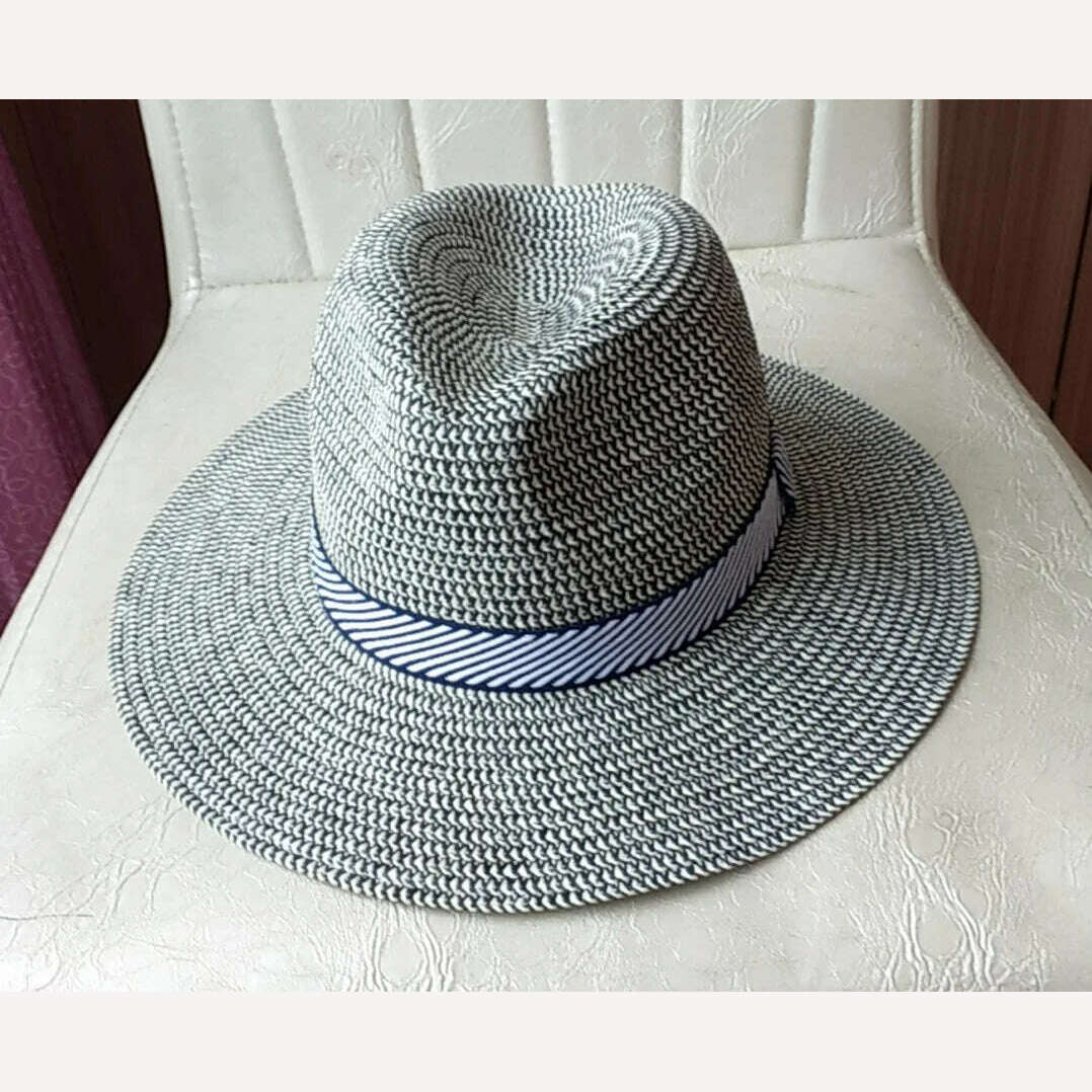 Adjustable Classic Panama Hat-Handmade In Ecuador Sun Hats for Women Man Beach Straw Hat for Men UV Protection Cap - KIMLUD