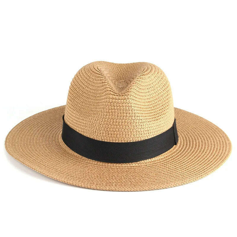 Adjustable Classic Panama Hat-Handmade In Ecuador Sun Hats for Women Man Beach Straw Hat for Men UV Protection Cap - KIMLUD