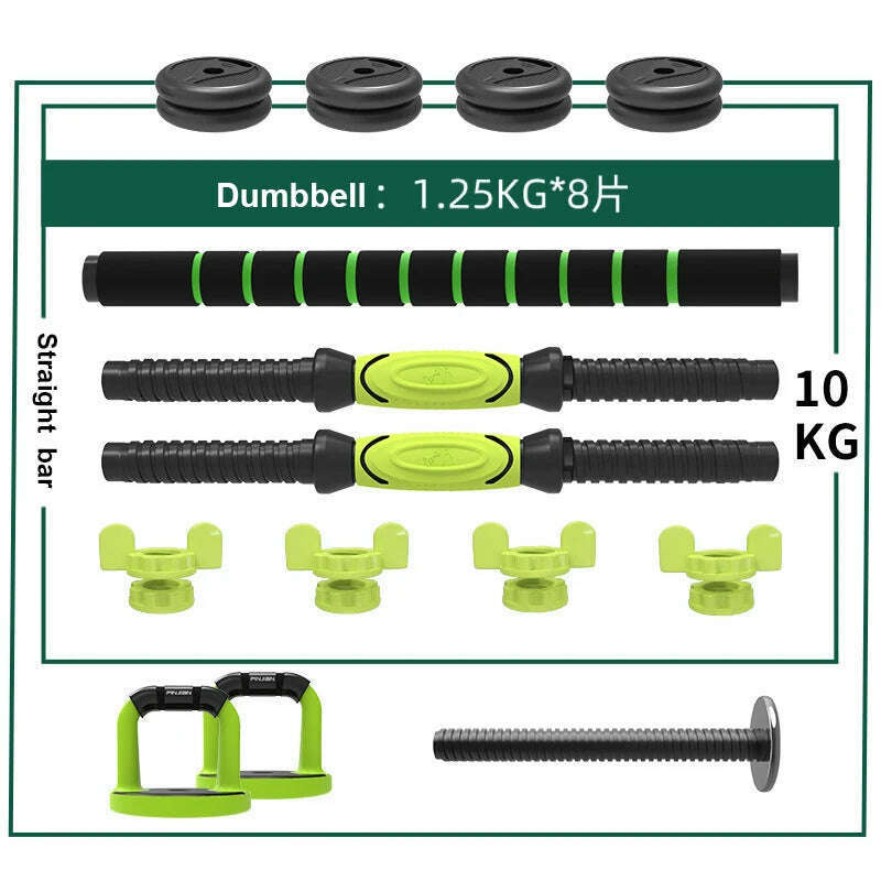 KIMLUD, Adjustable Dumbbell Set for Men, Fitness Equipment, Household Barbell, Kettlebell Combination, 10kg, Hot-selling, 2021, 10kg Straight, KIMLUD Womens Clothes