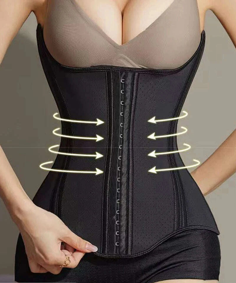 AfruliA Latex High Compression Shapewear Waist Trainer Corset Fajas Colombianas Girdle Strap Slimming Abdominal Belt Body Shaper