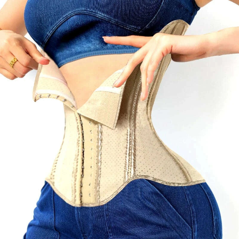 AfruliA Latex High Compression Shapewear Waist Trainer Corset Fajas Colombianas Girdle Strap Slimming Abdominal Belt Body Shaper