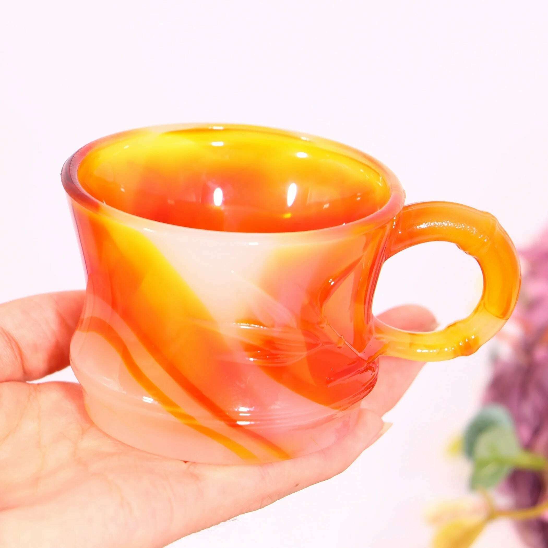 KIMLUD, Agate Bowl Quartz Crystal Cup Rock Indoor Decoration Gift For Home Room Living Room Office Decoration Valentine's Day Gift, KIMLUD Womens Clothes