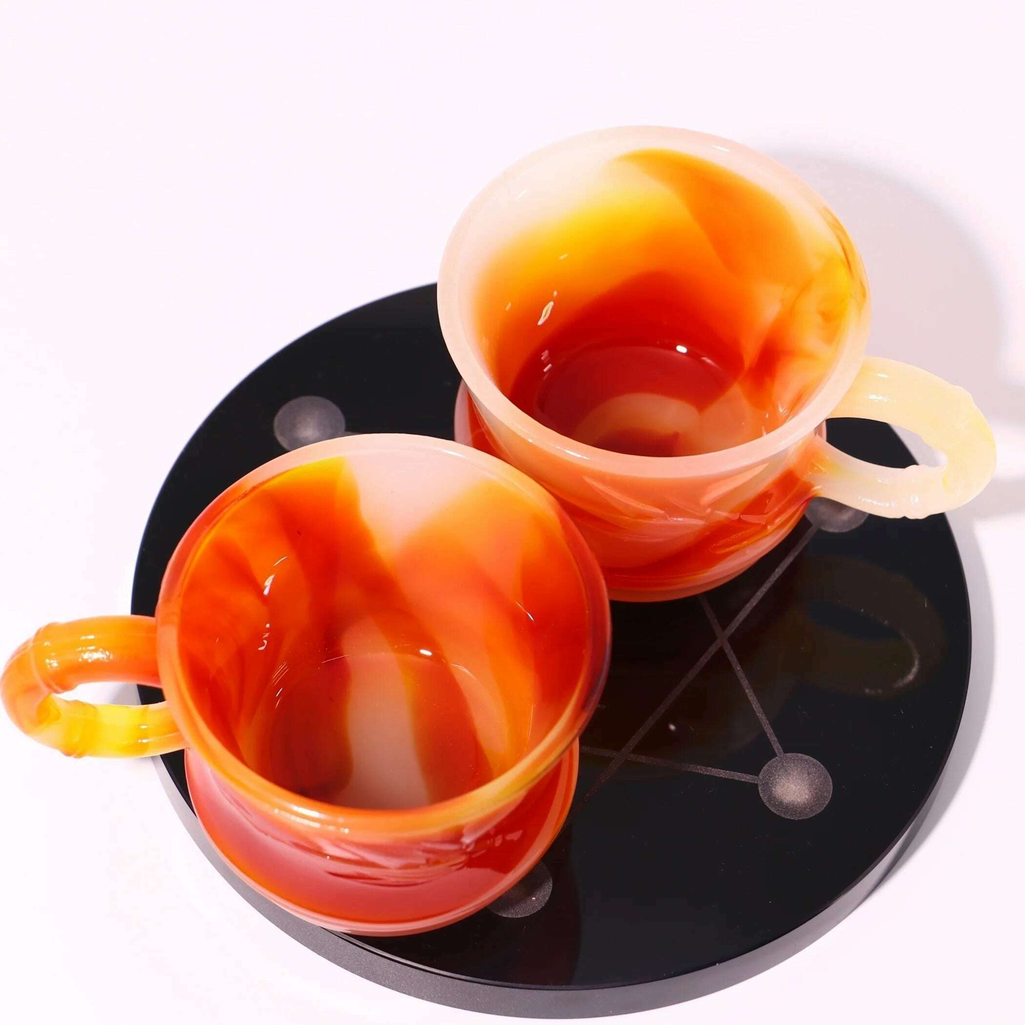 KIMLUD, Agate Bowl Quartz Crystal Cup Rock Indoor Decoration Gift For Home Room Living Room Office Decoration Valentine's Day Gift, 2pcs, KIMLUD APPAREL - Womens Clothes