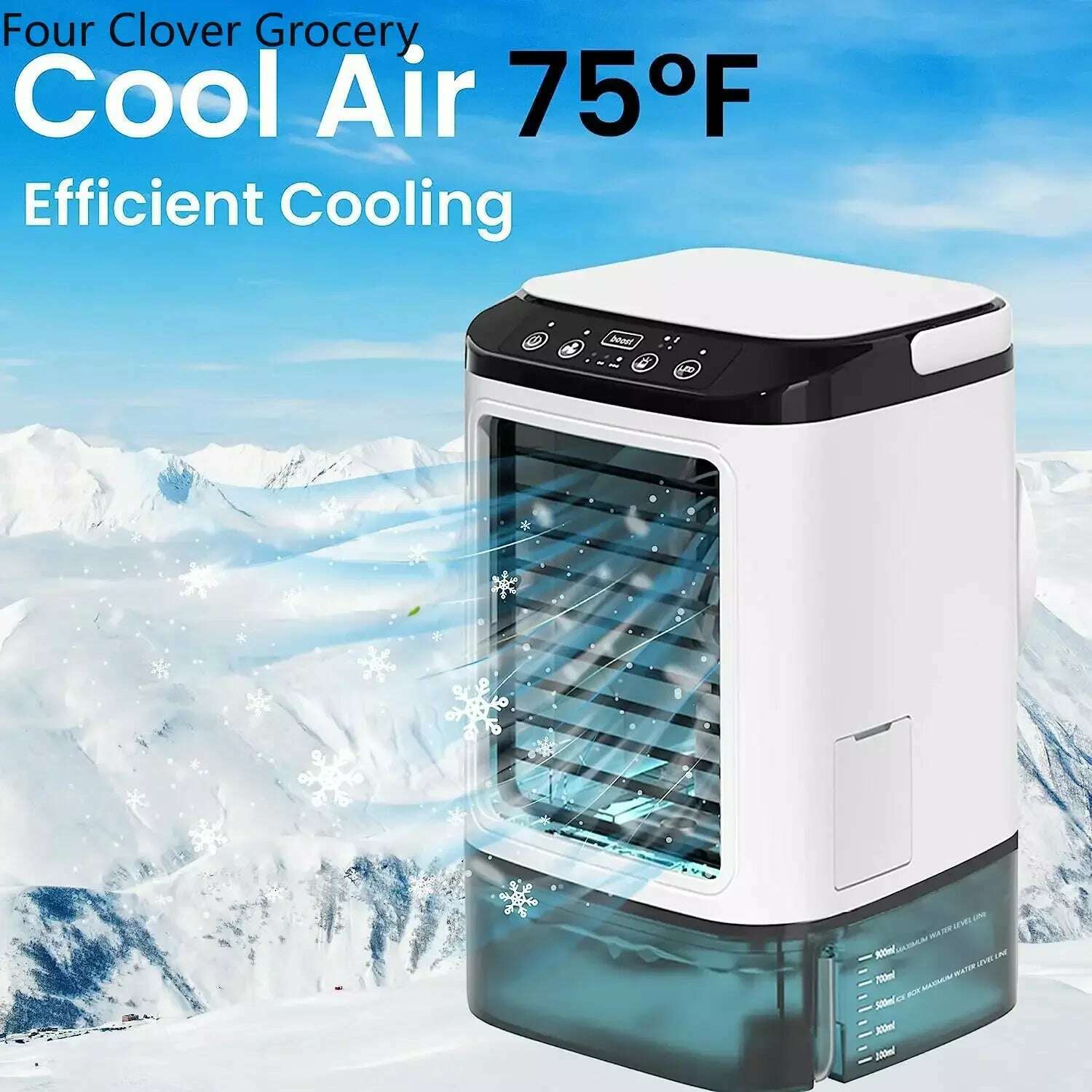 Air Conditioner Portable Fan Desktop Dual Spray Ultrasonic Atomization 3-Speed Mute Air Cooler Night Light Electric Fan for Home - KIMLUD