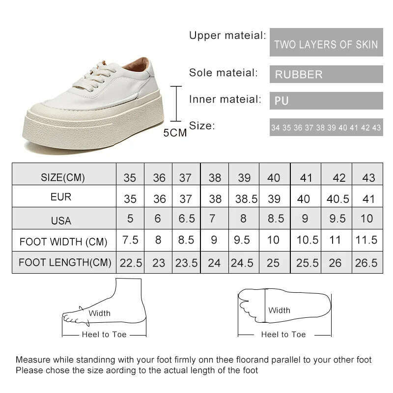 KIMLUD, AIYUQI Women's Sneakers Genuine Leather 2024 Spring New Casual Lace-up Women's Sneakers Shoes Platform Board Shoes Women, KIMLUD Womens Clothes