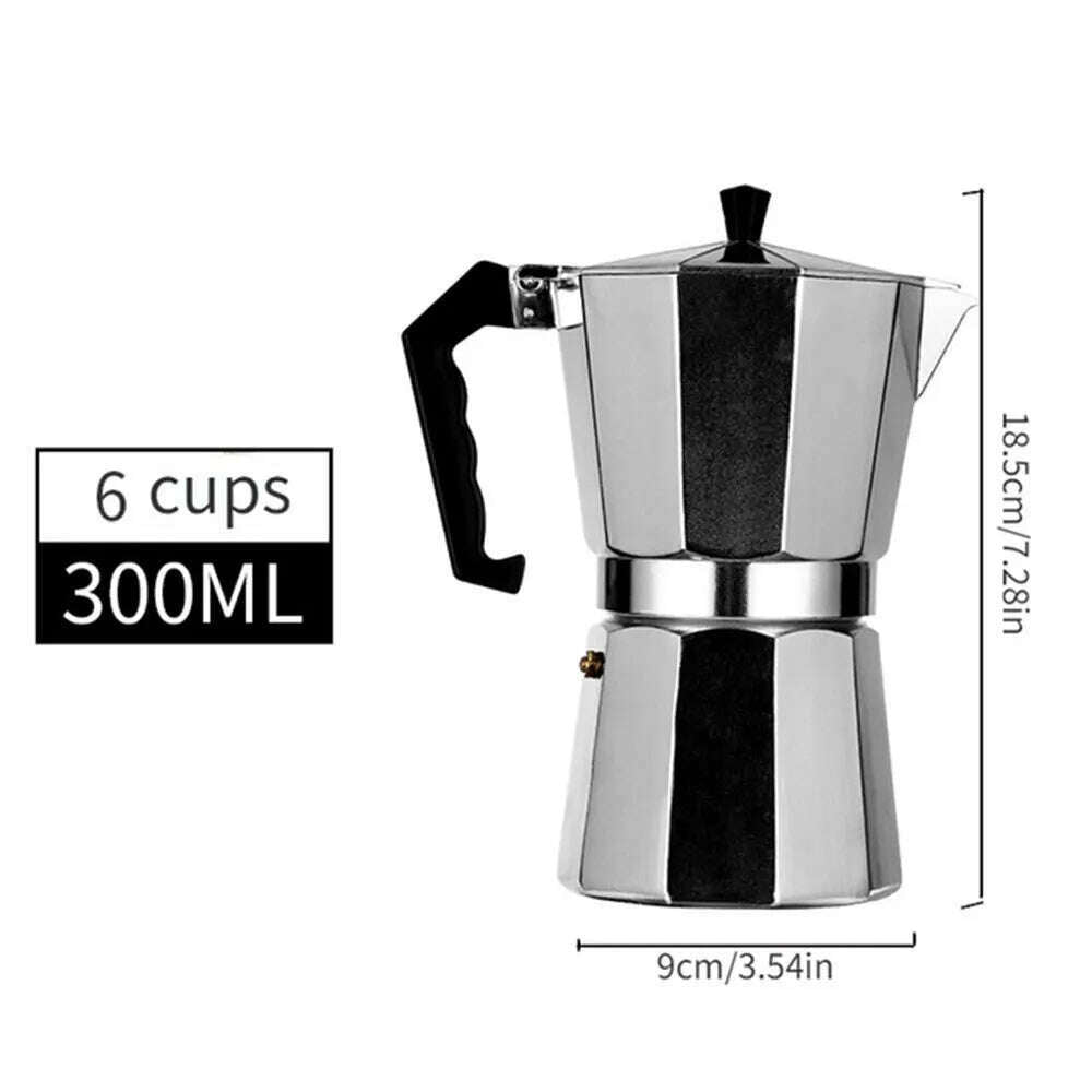 Aluminum Coffee Kettle Household Italian Octagonal Moka Coffee Tea Pot Office Home Travel Outdoor Camping Tableware Equipment - KIMLUD