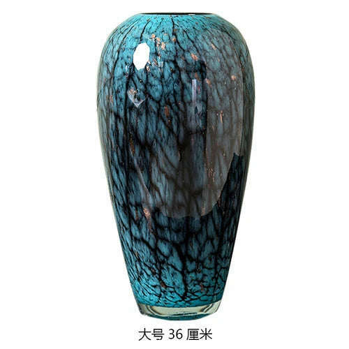 KIMLUD, American Enamel High-End Glass Vase European Hallway Living Room Flower Arrangement Home Decorations Light Luxury Ornaments, A (large) / CHINA, KIMLUD Womens Clothes