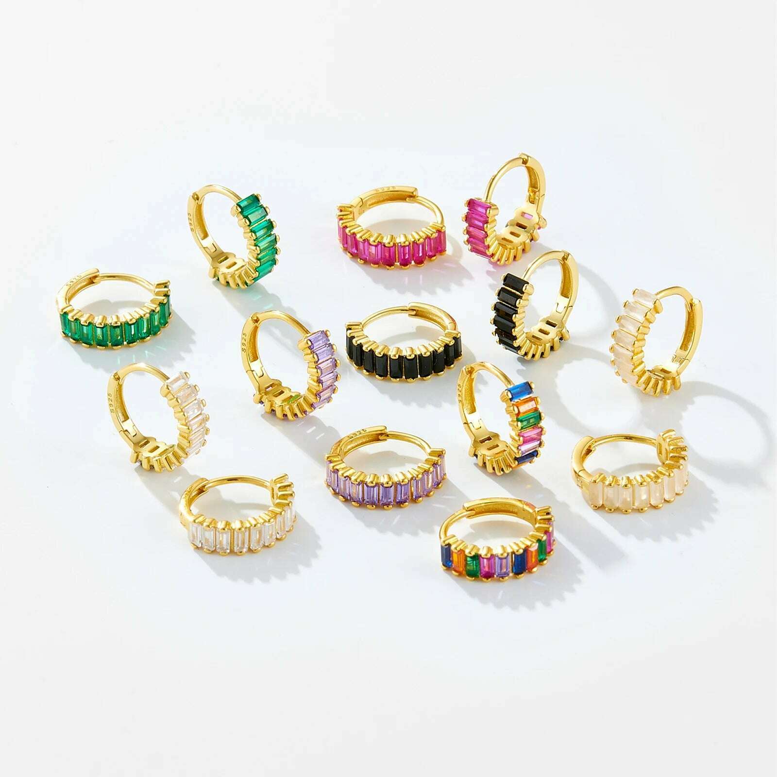 KIMLUD, Andywen 100% 925 Sterling Silver Rainbow Color Hoops Circle Round Earring Piercing CZ Zircon Pave Pendiente Ohrringe Jewelry, KIMLUD Womens Clothes