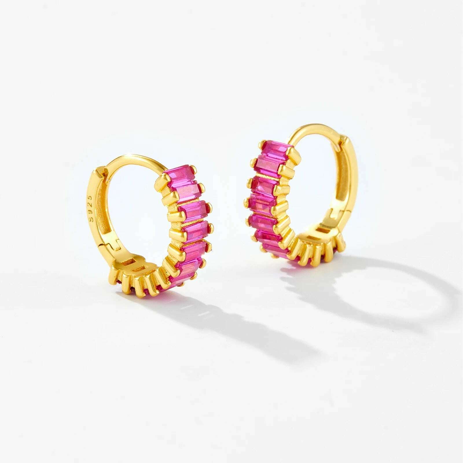 KIMLUD, Andywen 100% 925 Sterling Silver Rainbow Color Hoops Circle Round Earring Piercing CZ Zircon Pave Pendiente Ohrringe Jewelry, KIMLUD Womens Clothes