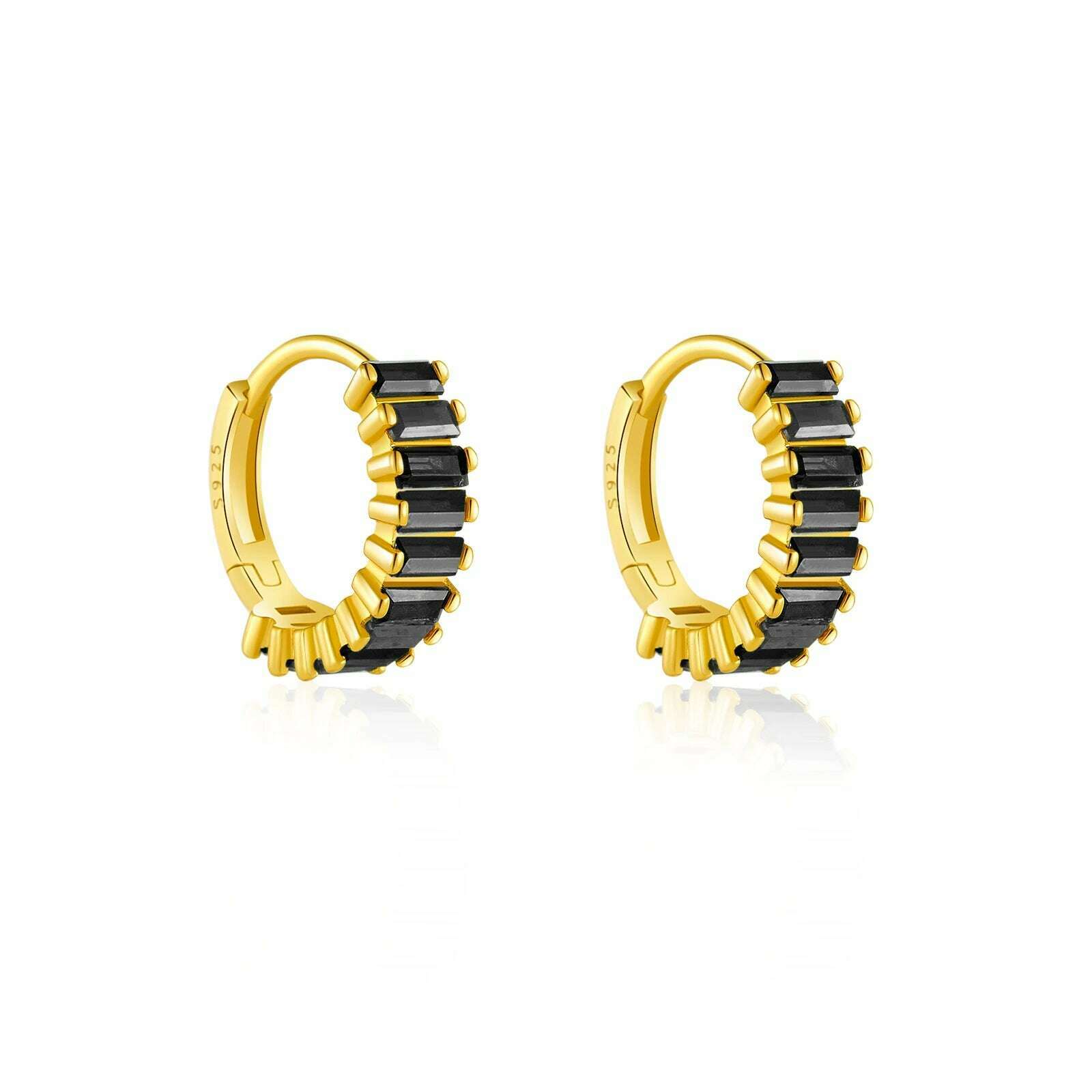 KIMLUD, Andywen 100% 925 Sterling Silver Rainbow Color Hoops Circle Round Earring Piercing CZ Zircon Pave Pendiente Ohrringe Jewelry, Black / CHINA, KIMLUD APPAREL - Womens Clothes