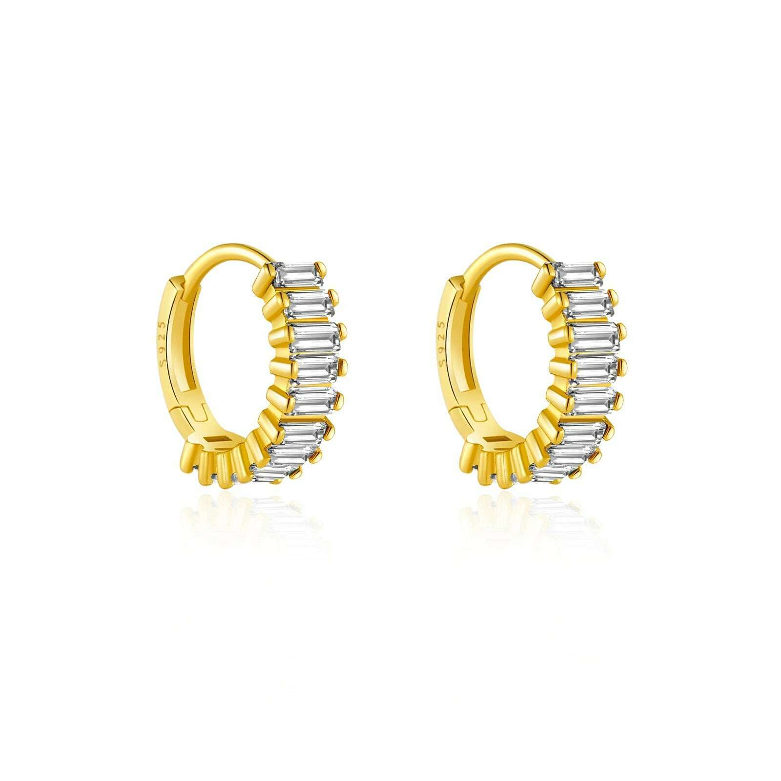 KIMLUD, Andywen 100% 925 Sterling Silver Rainbow Color Hoops Circle Round Earring Piercing CZ Zircon Pave Pendiente Ohrringe Jewelry, Clear White / CHINA, KIMLUD APPAREL - Womens Clothes