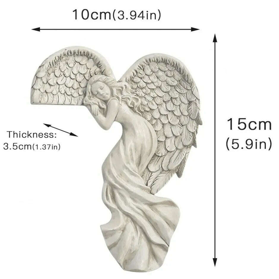 Angel Wings Home Gift Resin Craft Door Frame Ornament Indoor and Outdoor Garden Door Ornament - KIMLUD