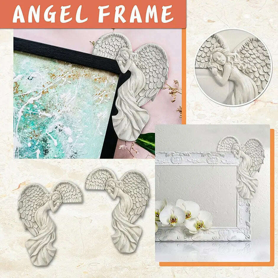 Angel Wings Home Gift Resin Craft Door Frame Ornament Indoor and Outdoor Garden Door Ornament - KIMLUD