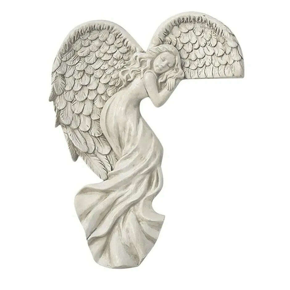Angel Wings Home Gift Resin Craft Door Frame Ornament Indoor and Outdoor Garden Door Ornament - KIMLUD