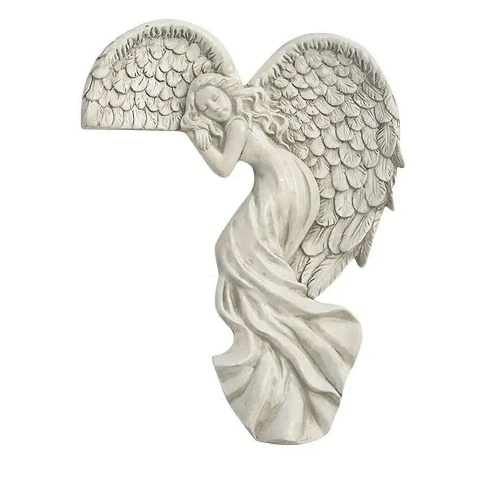 Angel Wings Home Gift Resin Craft Door Frame Ornament Indoor and Outdoor Garden Door Ornament - KIMLUD