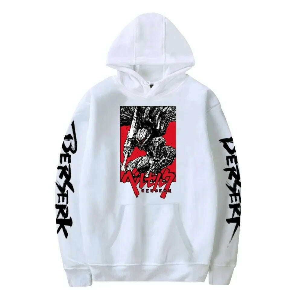 KIMLUD, Anime Berserk Hoodie Sweatshirt Mulheres Homens Manga Longa Moda Pullover Roupas 2024, black / L, KIMLUD APPAREL - Womens Clothes