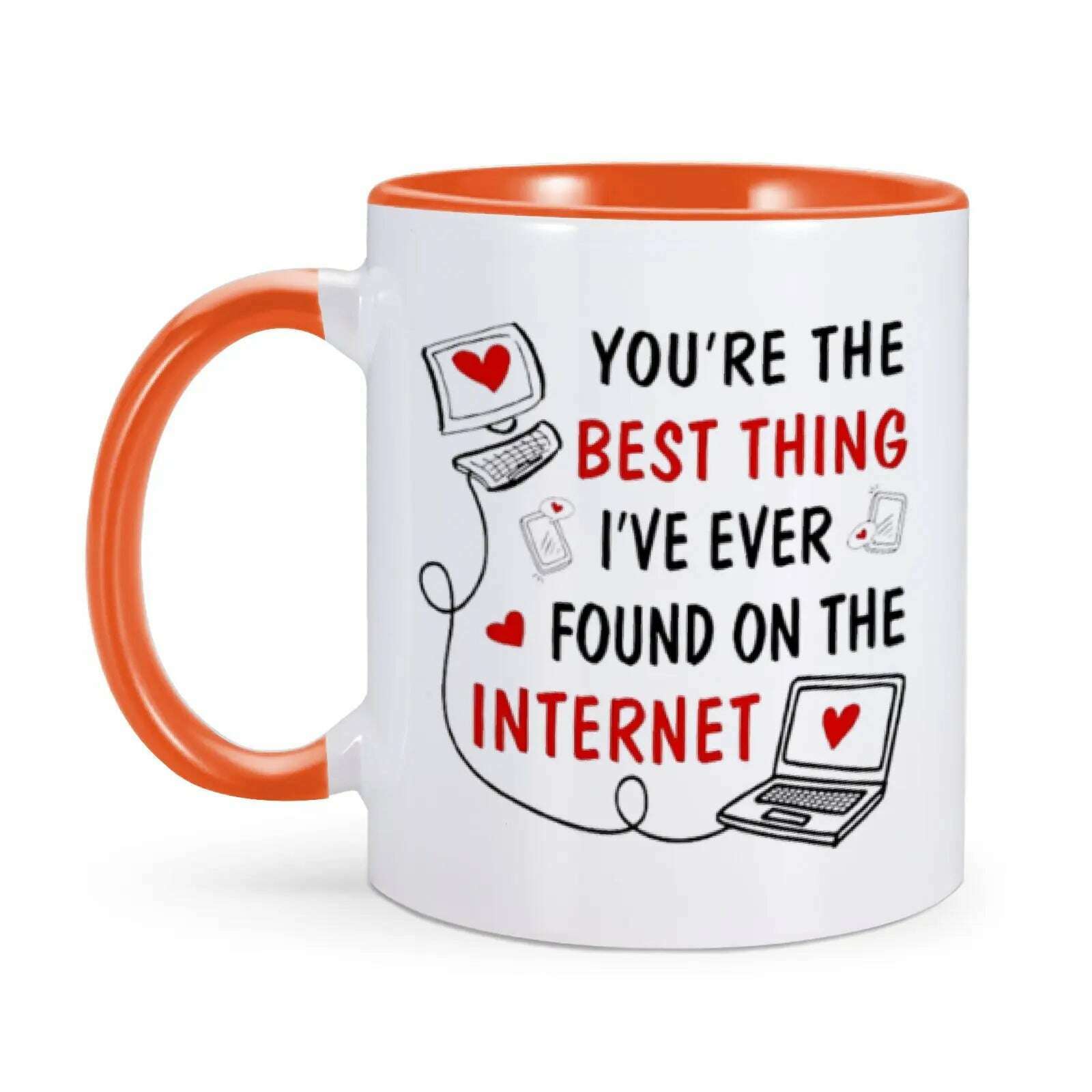 KIMLUD, Anniversary Coffee Mug Valentines Day Gifts for Her Ceramics Tea Milk Cup Home Drinkware 11oz Birthday Gift Ideas for Girlfriend, KIMLUD Womens ClothesKIMLUD, Anniversary Coffee Mug Valentines Day Gifts for Her Ceramics Tea Milk Cup Home Drinkware 11oz Birthday Gift Ideas for Girlfriend, Orange / 11oz, KIMLUD APPAREL - Womens Clothes