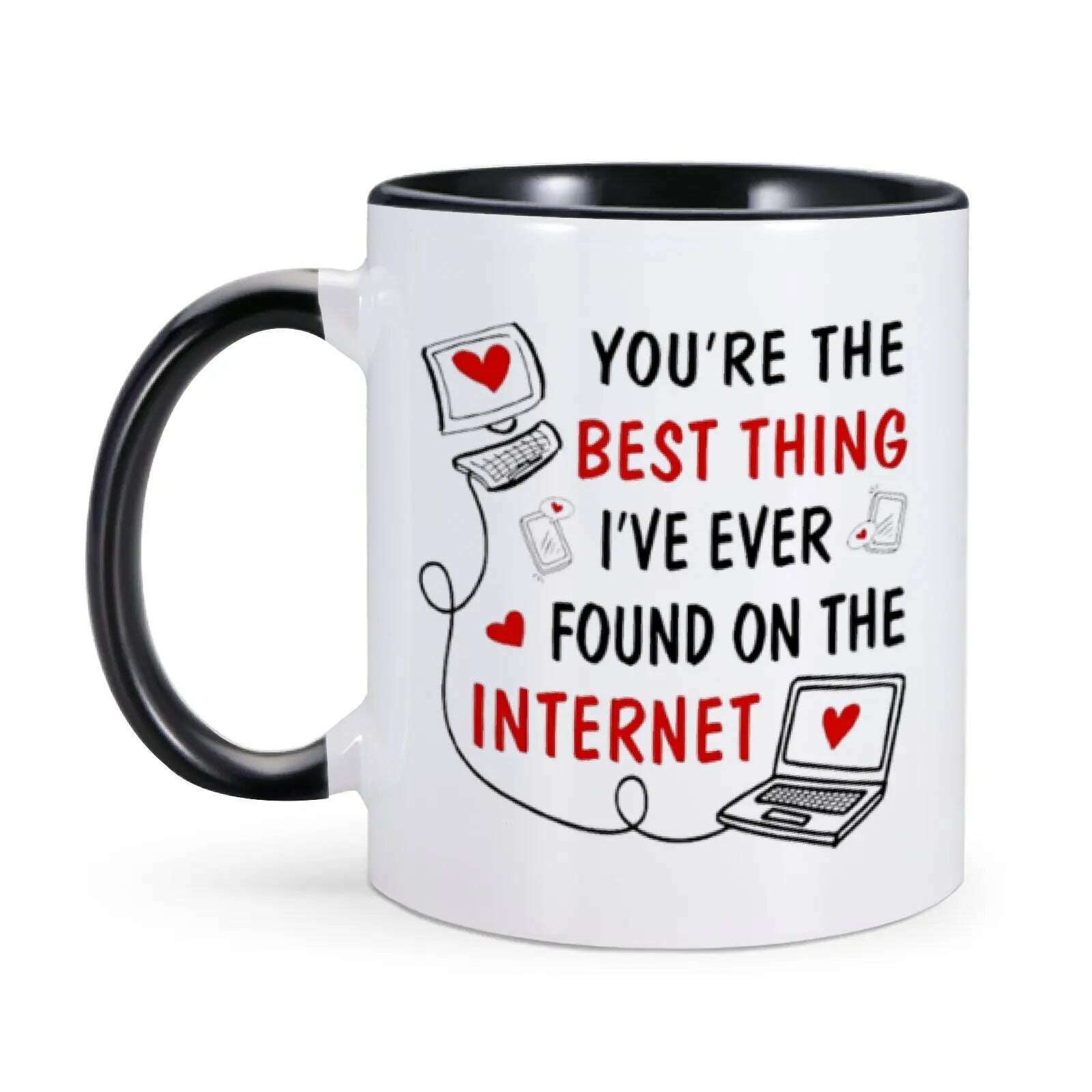 KIMLUD, Anniversary Coffee Mug Valentines Day Gifts for Her Ceramics Tea Milk Cup Home Drinkware 11oz Birthday Gift Ideas for Girlfriend, KIMLUD Womens ClothesKIMLUD, Anniversary Coffee Mug Valentines Day Gifts for Her Ceramics Tea Milk Cup Home Drinkware 11oz Birthday Gift Ideas for Girlfriend, Black / 11oz, KIMLUD APPAREL - Womens Clothes