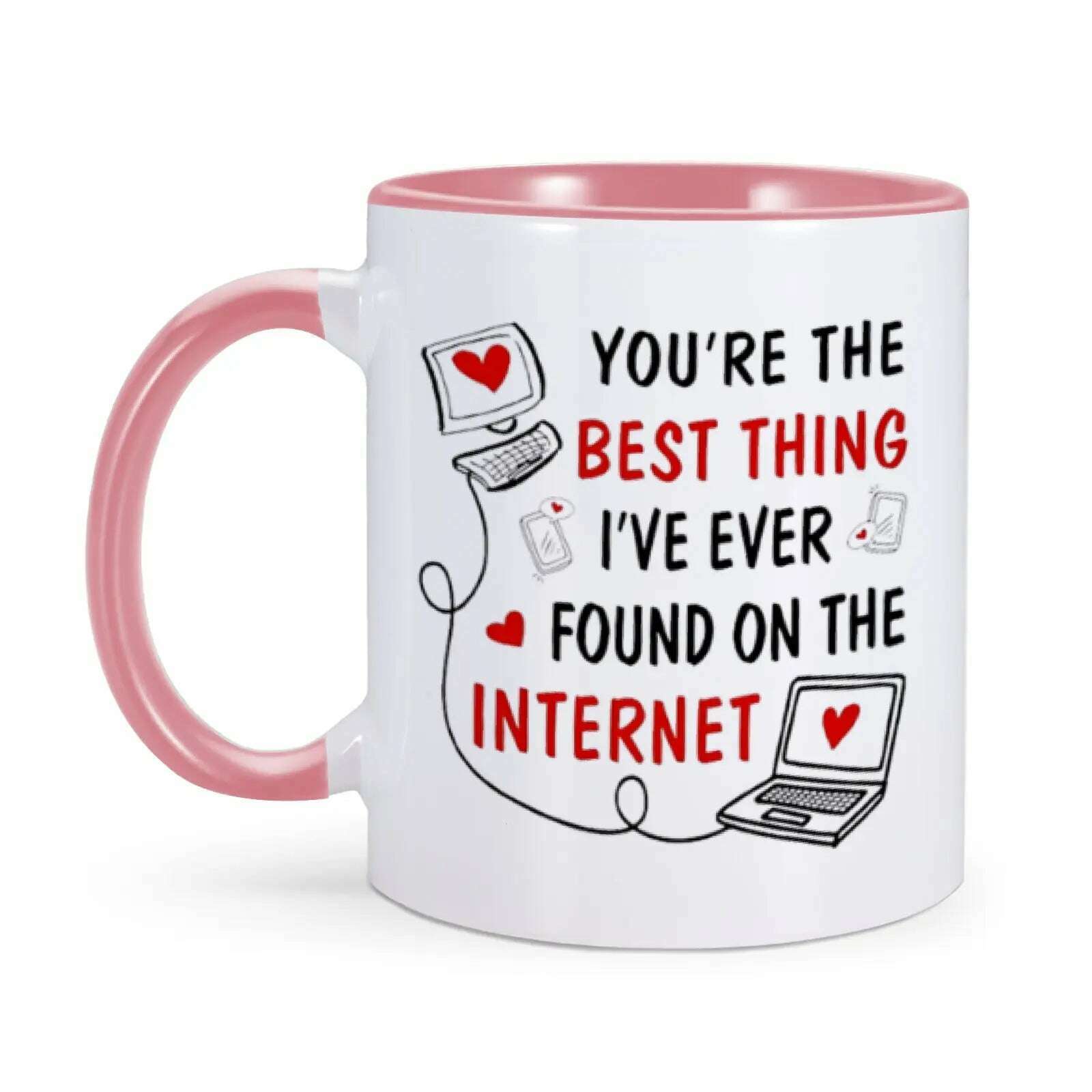 KIMLUD, Anniversary Coffee Mug Valentines Day Gifts for Her Ceramics Tea Milk Cup Home Drinkware 11oz Birthday Gift Ideas for Girlfriend, KIMLUD Womens ClothesKIMLUD, Anniversary Coffee Mug Valentines Day Gifts for Her Ceramics Tea Milk Cup Home Drinkware 11oz Birthday Gift Ideas for Girlfriend, Pink / 11oz, KIMLUD APPAREL - Womens Clothes