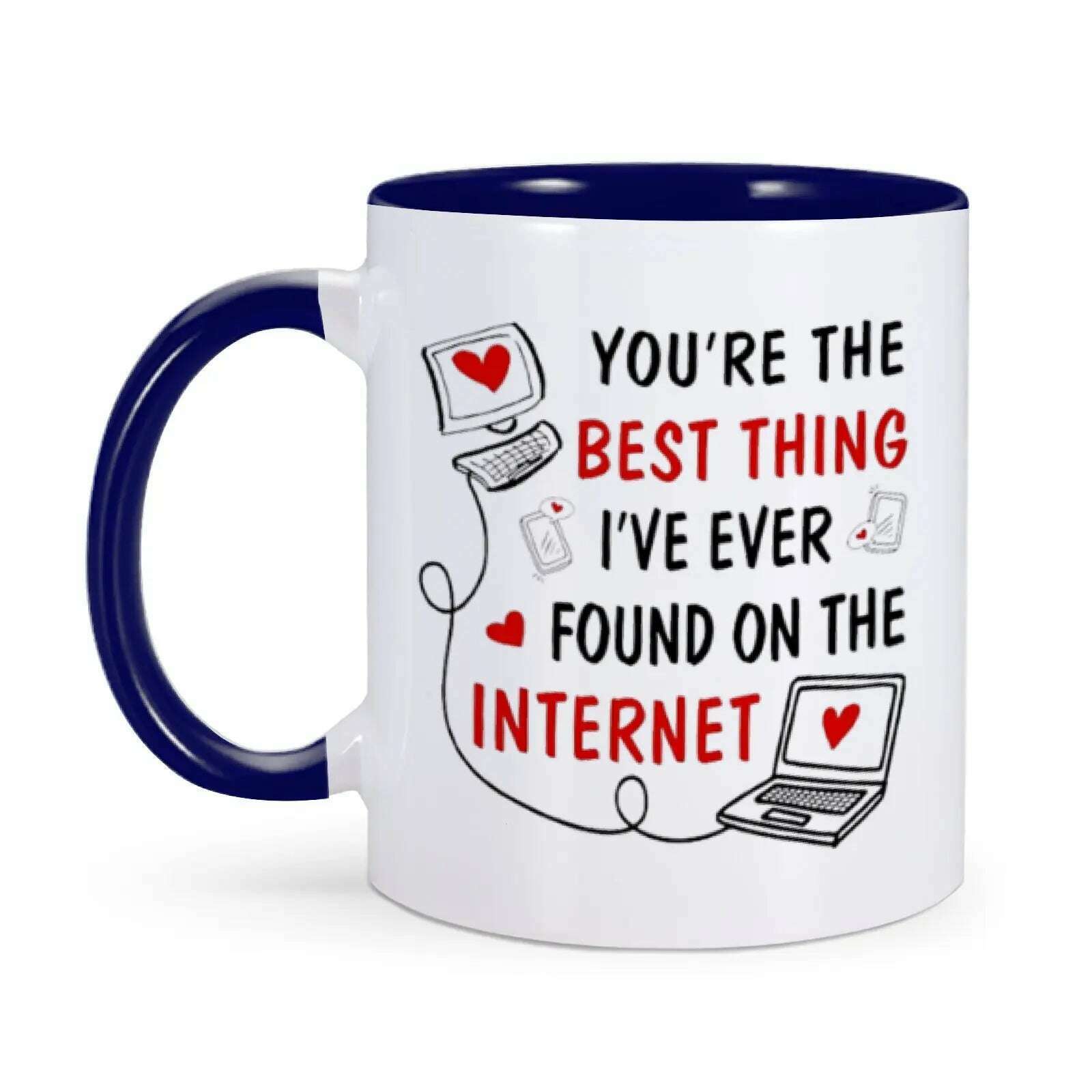 KIMLUD, Anniversary Coffee Mug Valentines Day Gifts for Her Ceramics Tea Milk Cup Home Drinkware 11oz Birthday Gift Ideas for Girlfriend, KIMLUD Womens ClothesKIMLUD, Anniversary Coffee Mug Valentines Day Gifts for Her Ceramics Tea Milk Cup Home Drinkware 11oz Birthday Gift Ideas for Girlfriend, Dark blue / 11oz, KIMLUD APPAREL - Womens Clothes