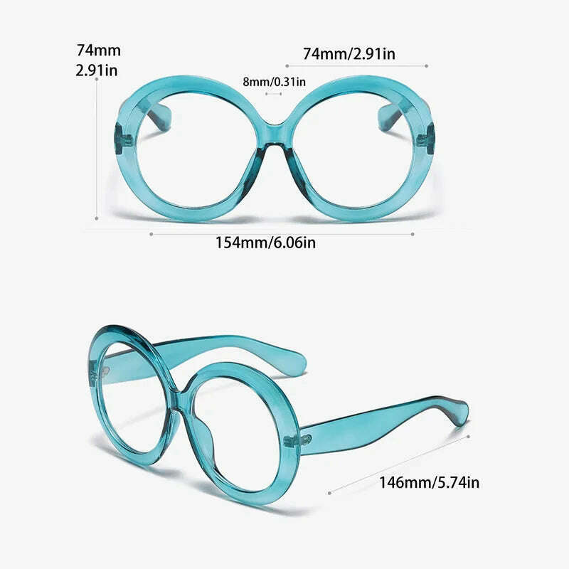 KIMLUD, Anti Blue Light Glasses Women For Men Vintage Brand Designer Myopia Prescription Optical Round Computer Big Eye Glasses Frame, KIMLUD Womens Clothes