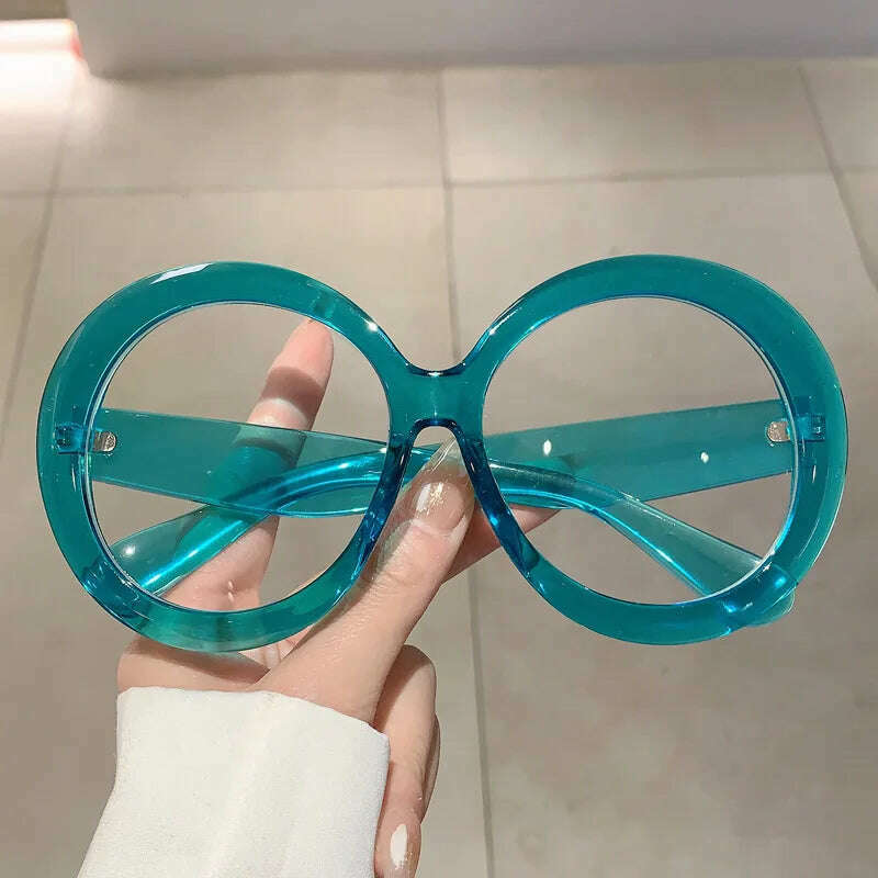 KIMLUD, Anti Blue Light Glasses Women For Men Vintage Brand Designer Myopia Prescription Optical Round Computer Big Eye Glasses Frame, KIMLUD Womens Clothes