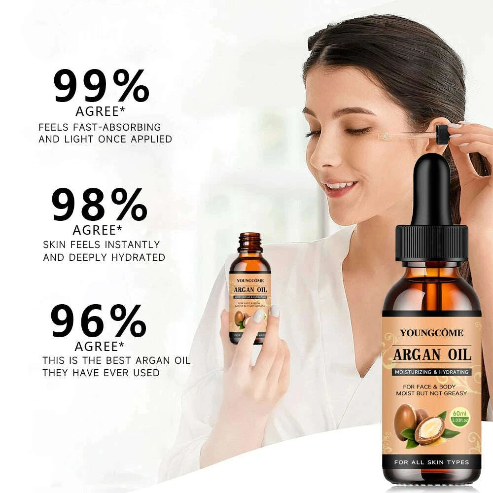 Argan Oil Hair Serum Lightweight Frizz Control - Amber | KIMLUD