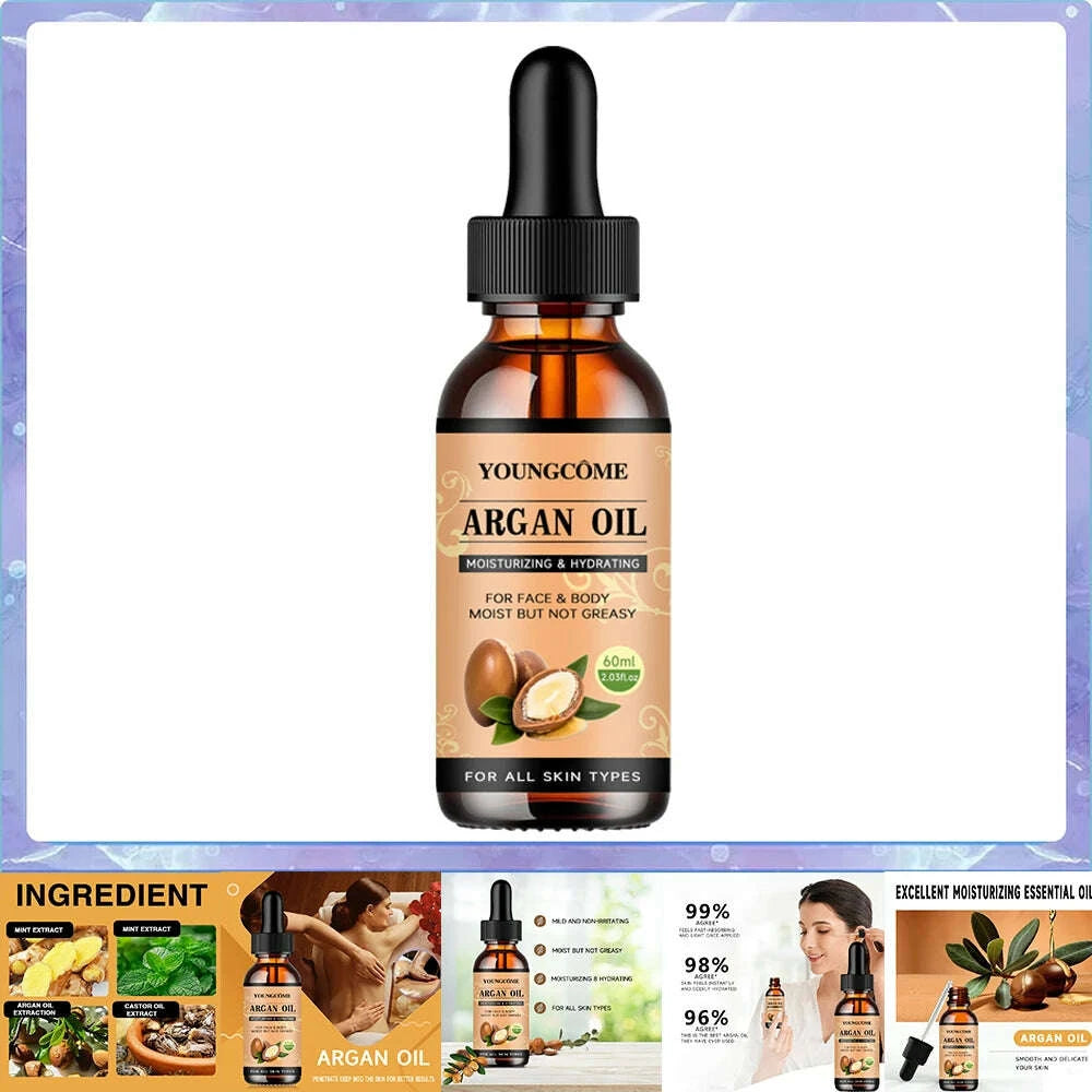 Argan Oil Hair Serum Lightweight Frizz Control - Amber | KIMLUD