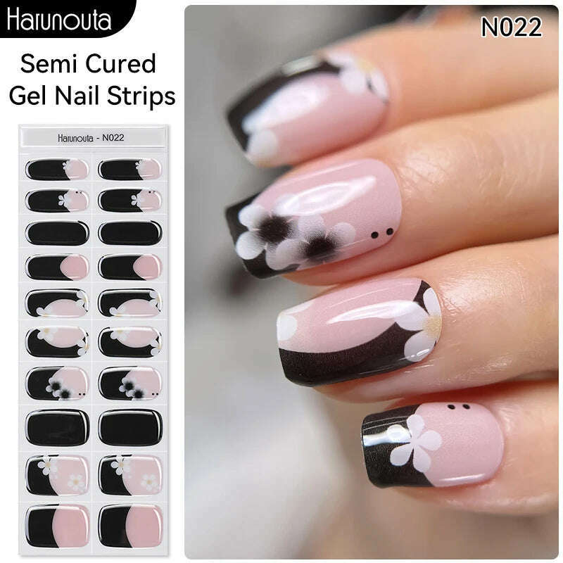 Auroras Semi-Cured Gel Nail Wraps Stickers Strips Sparking Aurora UV Full Cover LED Gel Semi Cured Nail Sliders For Nails - KIMLUD