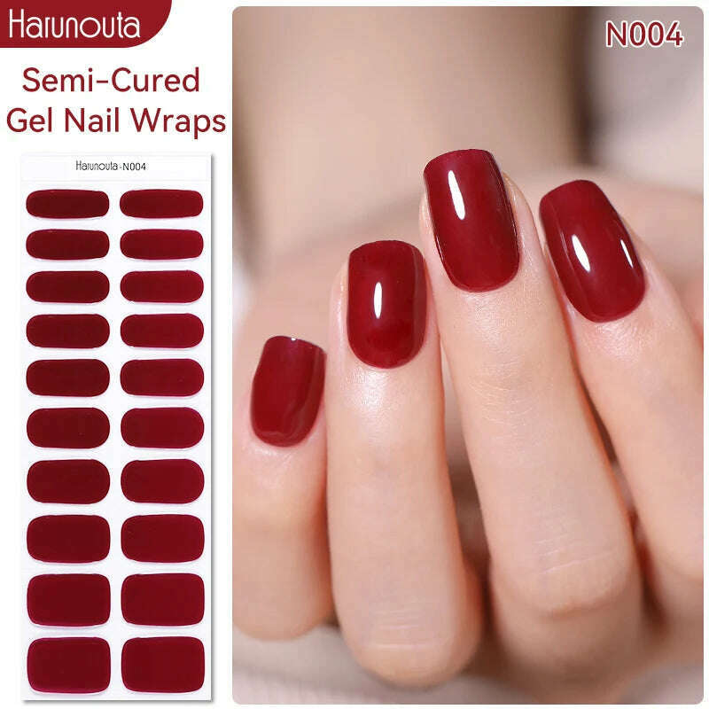 Auroras Semi-Cured Gel Nail Wraps Stickers Strips Sparking Aurora UV Full Cover LED Gel Semi Cured Nail Sliders For Nails - KIMLUD