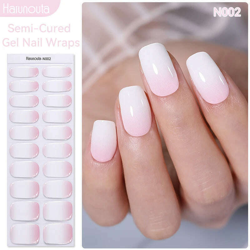 Auroras Semi-Cured Gel Nail Wraps Stickers Strips Sparking Aurora UV Full Cover LED Gel Semi Cured Nail Sliders For Nails - KIMLUD
