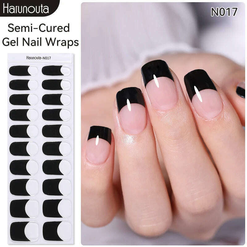Auroras Semi-Cured Gel Nail Wraps Stickers Strips Sparking Aurora UV Full Cover LED Gel Semi Cured Nail Sliders For Nails - KIMLUD