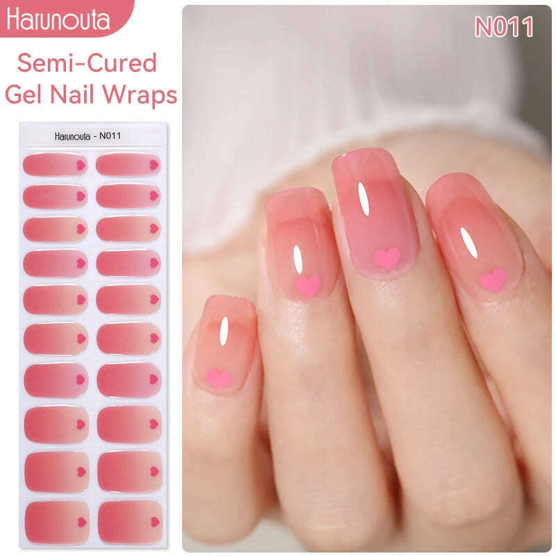 Auroras Semi-Cured Gel Nail Wraps Stickers Strips Sparking Aurora UV Full Cover LED Gel Semi Cured Nail Sliders For Nails - KIMLUD
