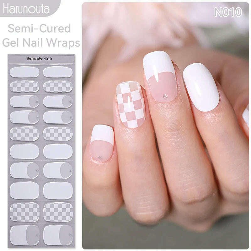 Auroras Semi-Cured Gel Nail Wraps Stickers Strips Sparking Aurora UV Full Cover LED Gel Semi Cured Nail Sliders For Nails - KIMLUD
