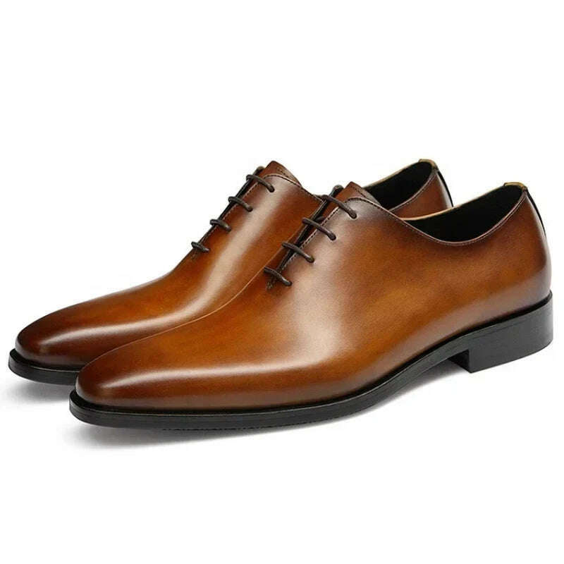 KIMLUD, Authentic Oxford Shoes Classic Italian Design Handcrafted Men's Dress Shoes Short Eye-Catching Leather, KIMLUD Womens Clothes