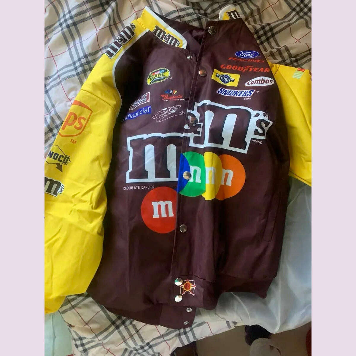 KIMLUD, Autumn Spring Letter Print Thin Racing Plus Size Jacket Coat Women Casual Zipper Long Sleeve Vintage Men Bomber Jacket, XXXL / Yellow, KIMLUD APPAREL - Womens Clothes