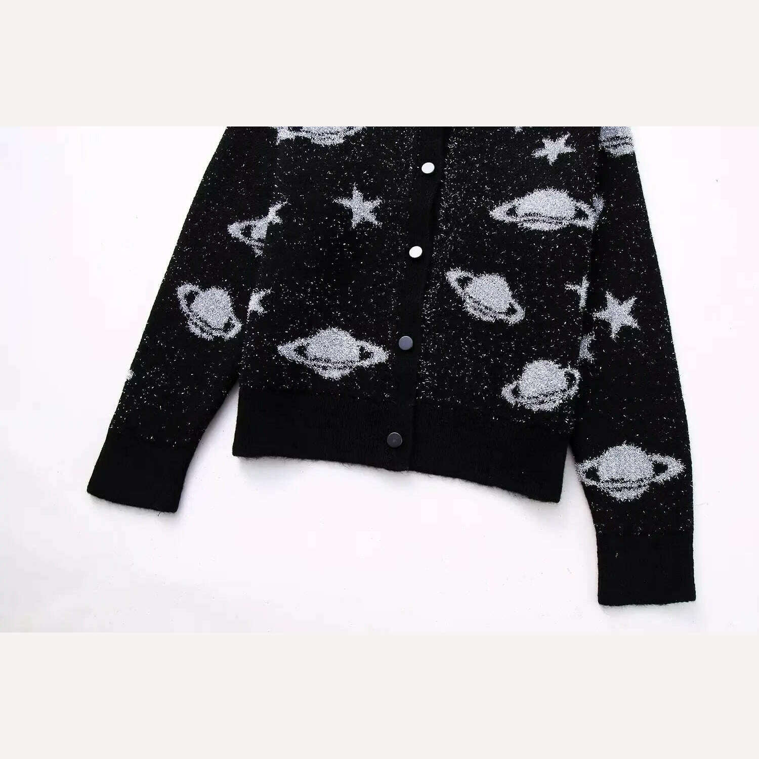 KIMLUD, Autumn Star Metal Silk Embroidered Knitted Cardigan Women Fashion O Neck Long Sleeve Sweater Coat Elegant Office Lady Knitwear, KIMLUD Womens Clothes
