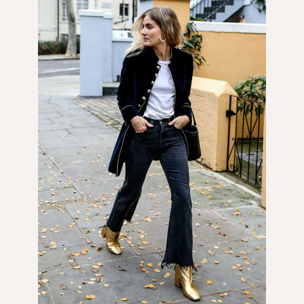 KIMLUD, Autumn Warm Velvet Jacket Women Long Sleeve Loose Women Coat Office Ladies Button Tops Female Outerwear Blazer Cardigan, KIMLUD Womens Clothes