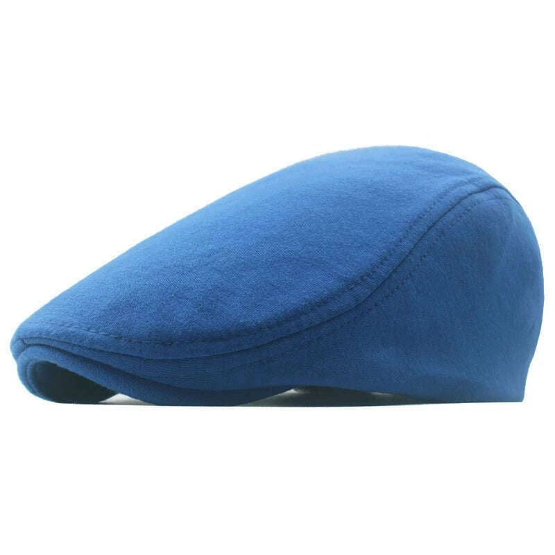 Autumn Winter British Style Newsboy Beret Cap Men'S Golf Driving Sun Flat Cabbie Hat Gatsby Ivy Cap Solid Soft Peaked Cap - KIMLUD