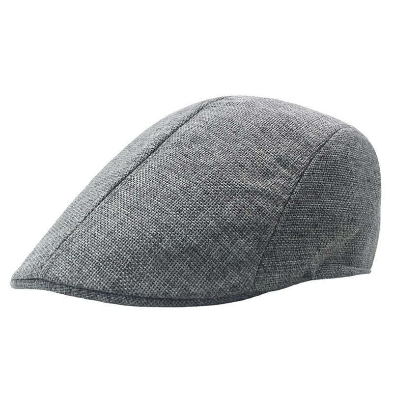 Autumn Winter British Style Newsboy Beret Cap Men'S Golf Driving Sun Flat Cabbie Hat Gatsby Ivy Cap Solid Soft Peaked Cap - KIMLUD