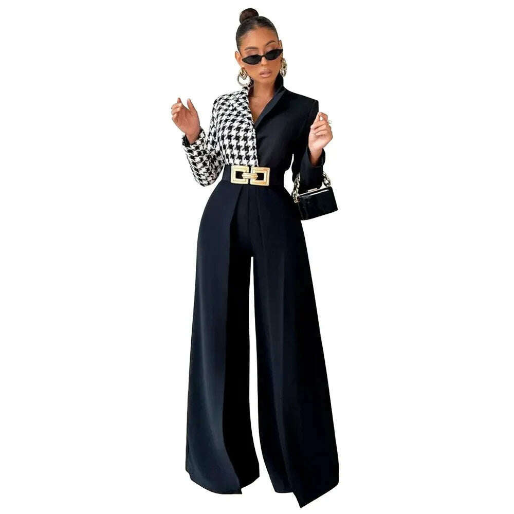 KIMLUD, Autumn Winter Solid Color Casual Wide Leg Pants Women Asymmetric Casual High Waisted Wide Leg Pants Floor Length for Women, black / XXL, KIMLUD APPAREL - Womens Clothes