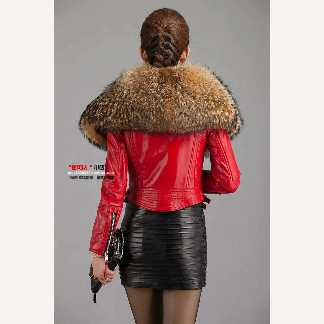 KIMLUD, Autumn Winter Women Genuine Sheepskin Leather Jacket Real Leather Coat with Ultra Large Raccoon Fur Collar Fashion Streetwear, KIMLUD Womens Clothes