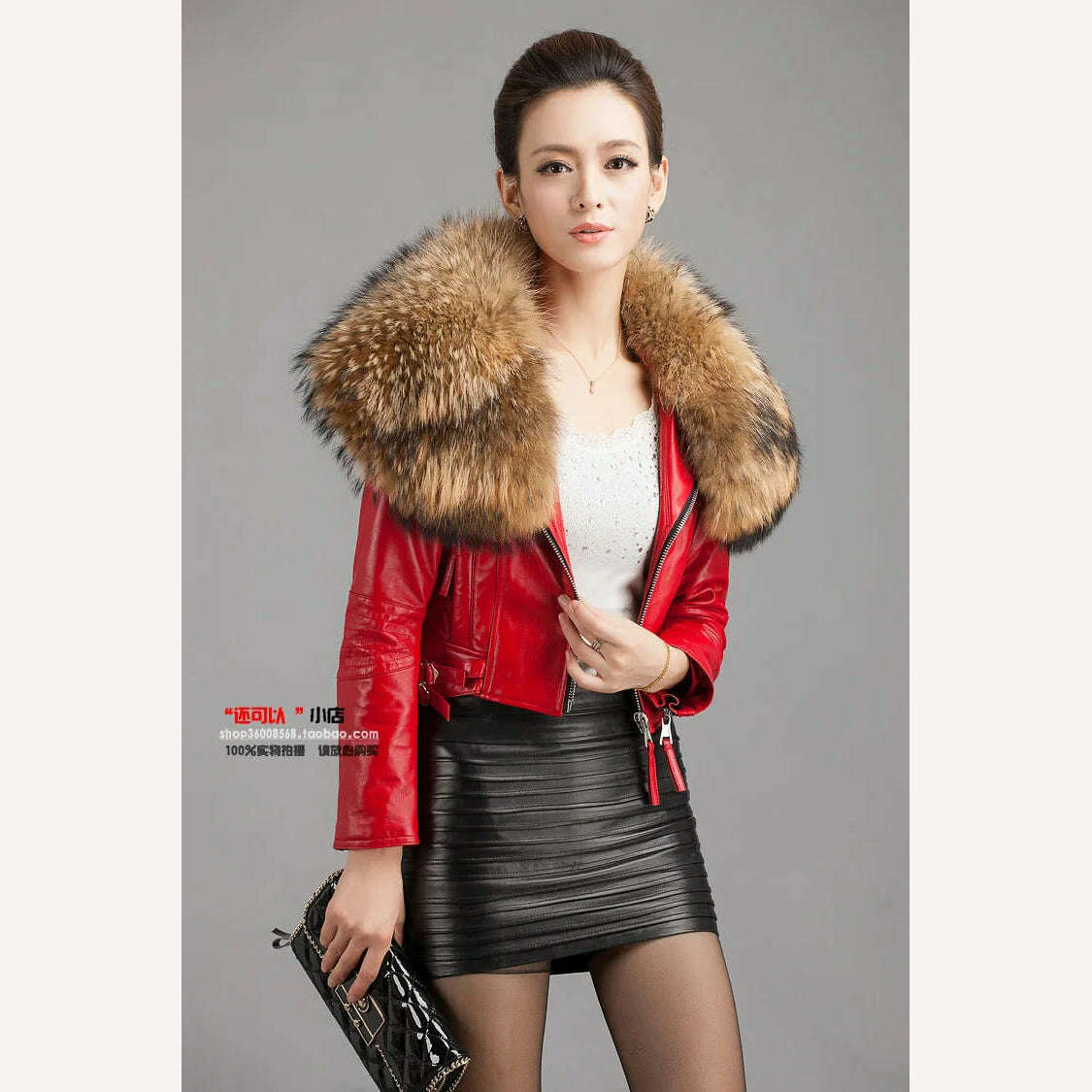 KIMLUD, Autumn Winter Women Genuine Sheepskin Leather Jacket Real Leather Coat with Ultra Large Raccoon Fur Collar Fashion Streetwear, KIMLUD Womens Clothes