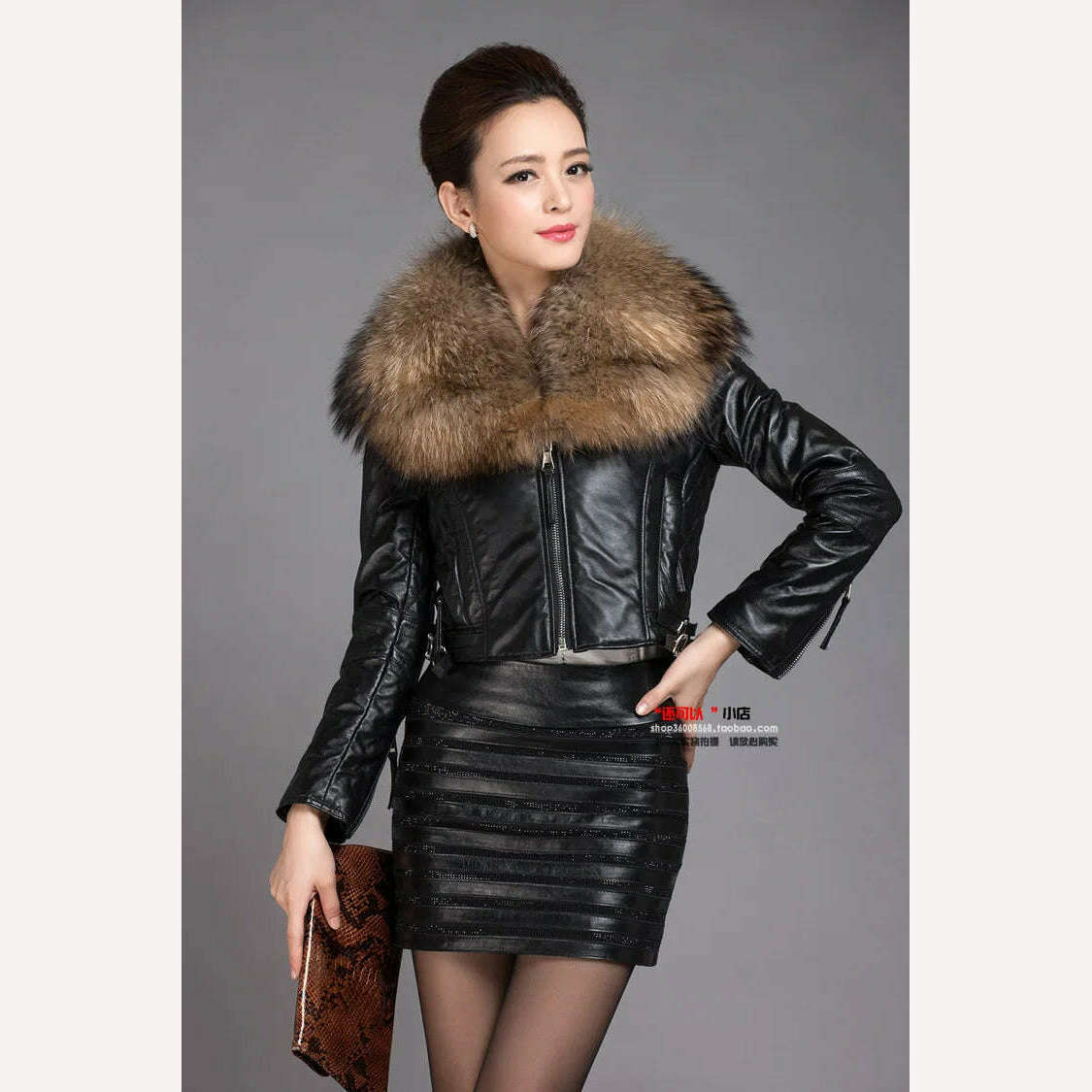 KIMLUD, Autumn Winter Women Genuine Sheepskin Leather Jacket Real Leather Coat with Ultra Large Raccoon Fur Collar Fashion Streetwear, KIMLUD Womens Clothes