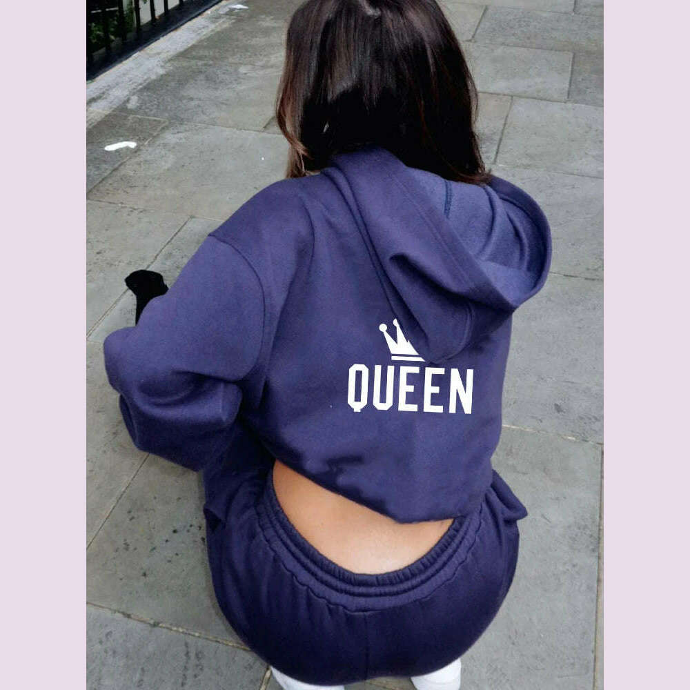 Autumn Women's Pullovers Print Hooded Suits Hoodie Fashion Long Pants Two-piece Set Fashionable Female Tracksuit Sportswear 2024 - KIMLUD