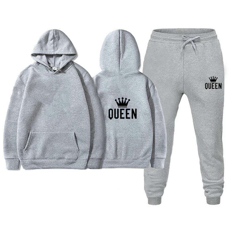 Autumn Women's Pullovers Print Hooded Suits Hoodie Fashion Long Pants Two-piece Set Fashionable Female Tracksuit Sportswear 2024 - KIMLUD